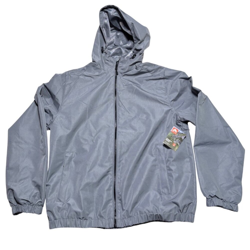 Ozark Trail  Gray Hooded Windbreaker Jacket Mens Medium 38-40 Soothing Gray